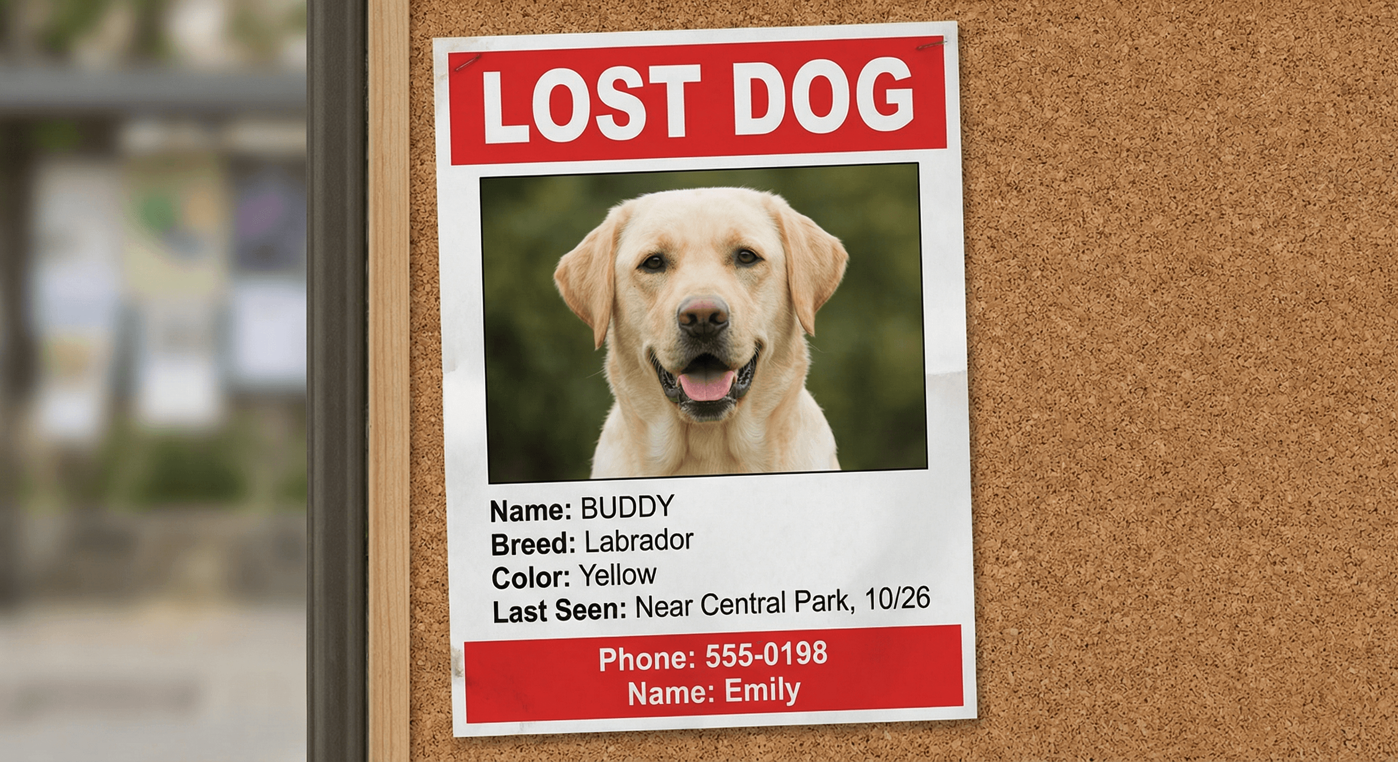 Example lost dog flyer